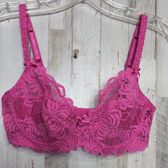 Adore Me Other - NEW Adore Me Lace Underwire 32C Bra Raspberry Pink Coquette Sexy Romantic